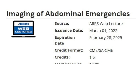 ARRS Imaging of Abdominal Emergencies