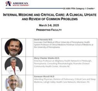 Internal Medicine and Critical Care: A Clinical Update and Review of Common Problems – March 3-6 2025 (Videos + Audios + Syllabus)