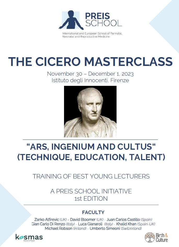 PREIS School International and European School of Perinatal Neonatal and Reproductive Medicine The Cicero Masterclass 2023